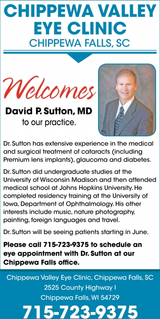 Welcome David O. Sutton, MD, Chippewa 